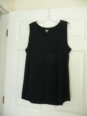 LANDS’ END COTTON SLEEVELESS TANK - BLACK